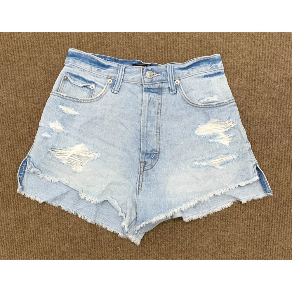 Abercrombie & Fitch Shorts Womens 25 Cut-Off Distressed Button Fly Cotton Denim